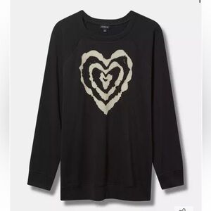TORRID Heart Cozy Fleece Sweatshirt Womens size 5X NWT